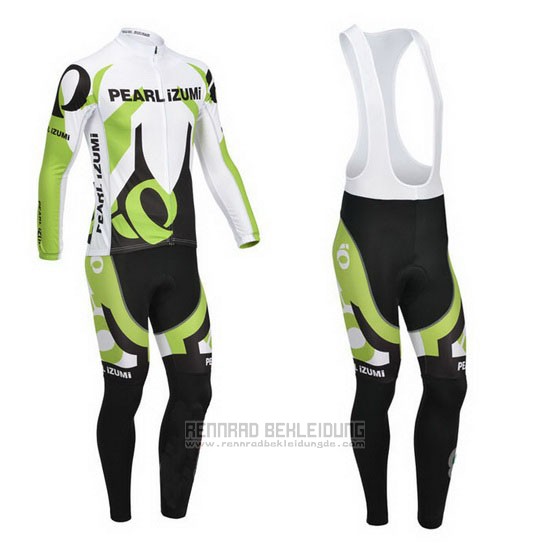 2013 Fahrradbekleidung Pearl Izumi Wei und Grun Trikot Langarm und Tragerhose - zum Schließen ins Bild klicken